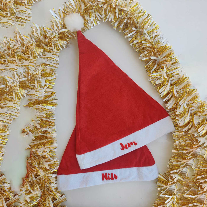Personalized Kids Felt Santa Cap For Christmas Tree Decoration