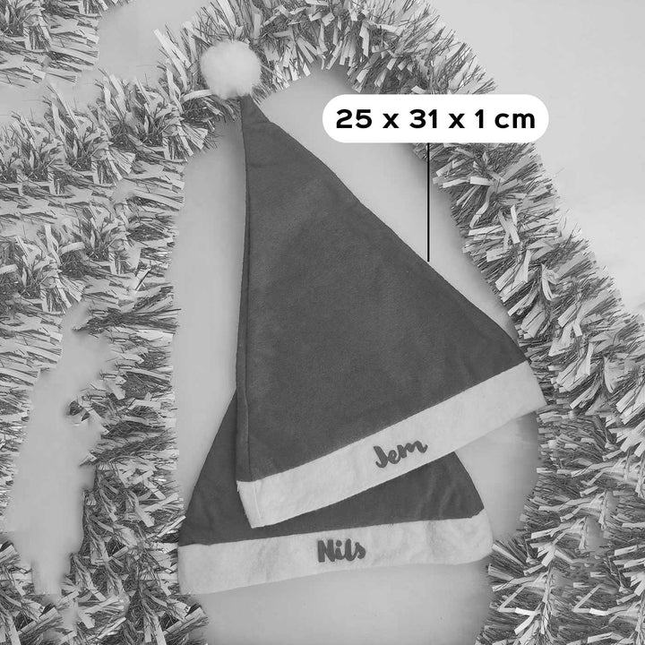 Personalized Kids Felt Santa Cap For Christmas Tree Decoration