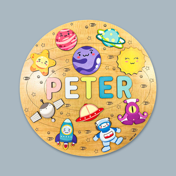 Personalized Outer Space Theme Wooden Puzzle