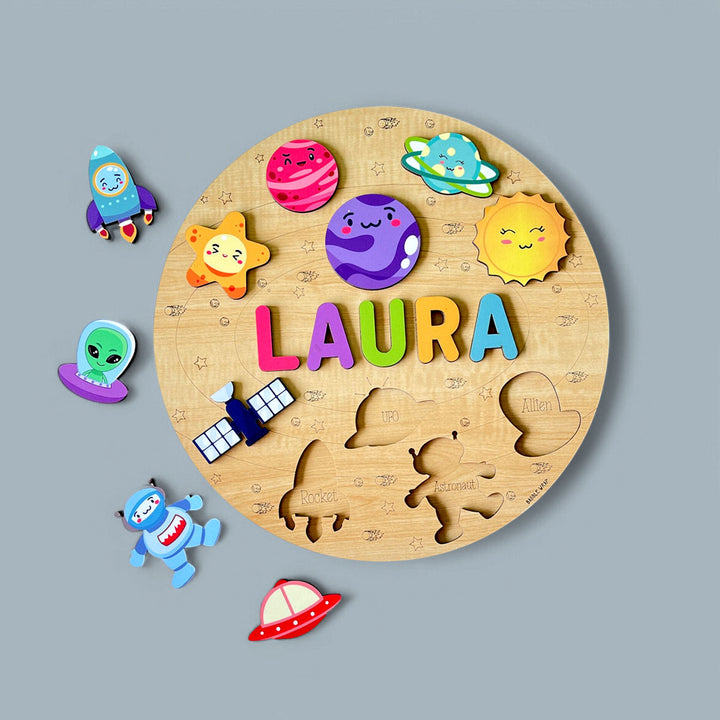 Personalized Outer Space Theme Wooden Puzzle