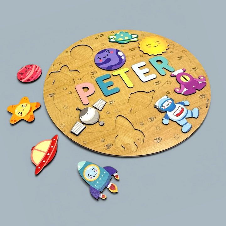 Personalized Outer Space Theme Wooden Puzzle