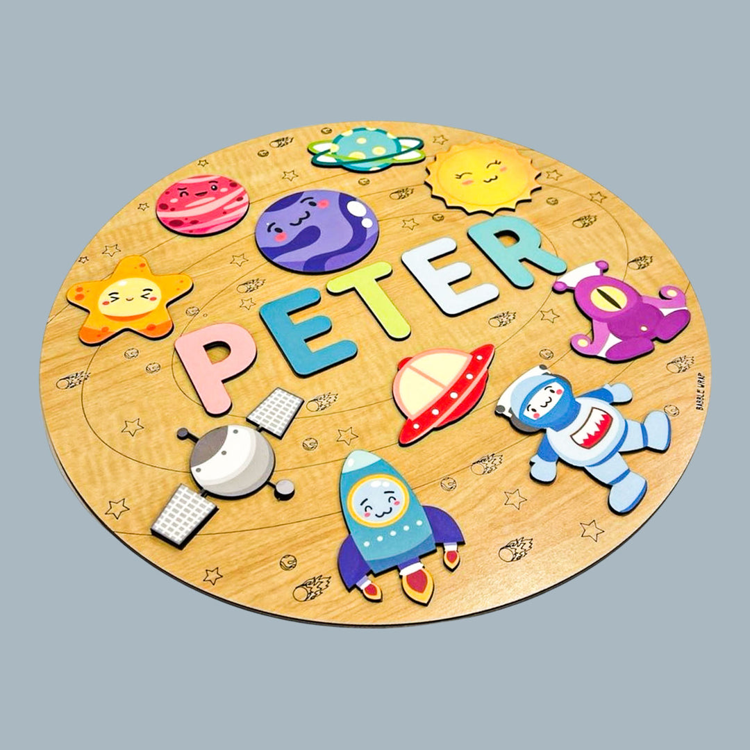 Personalized Outer Space Theme Wooden Puzzle