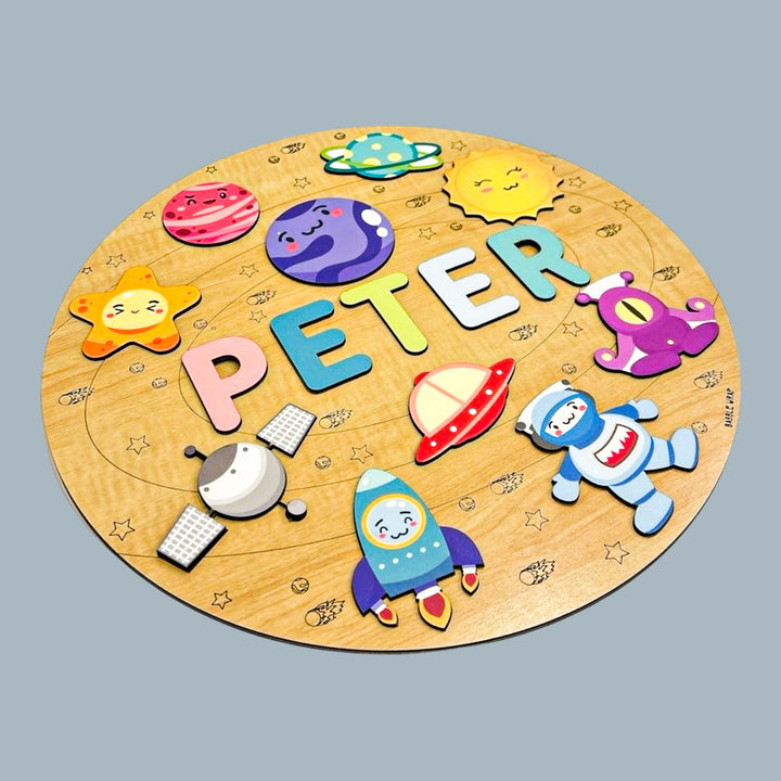 Personalized Outer Space Theme Wooden Puzzle