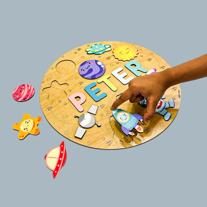 Personalized Outer Space Theme Wooden Puzzle