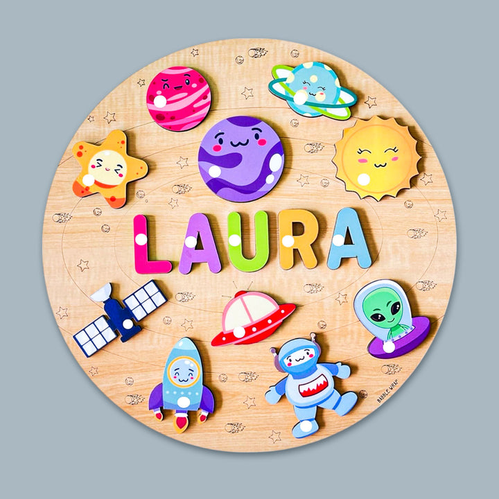 Personalized Outer Space Theme Wooden Puzzle