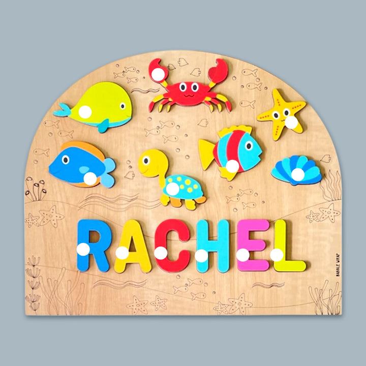 Personalized Sea Creatures Theme Wooden Puzzle