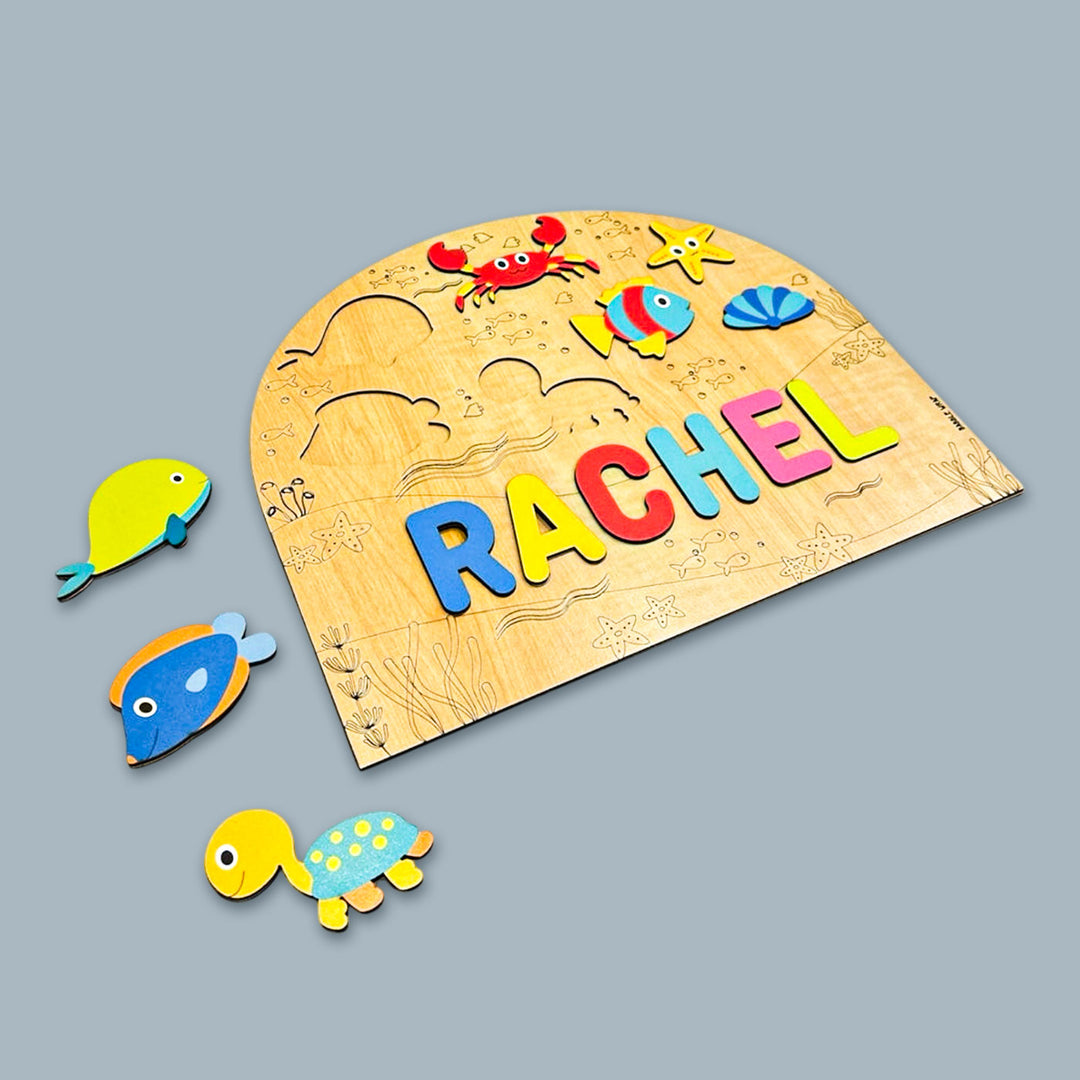 Personalized Sea Creatures Theme Wooden Puzzle