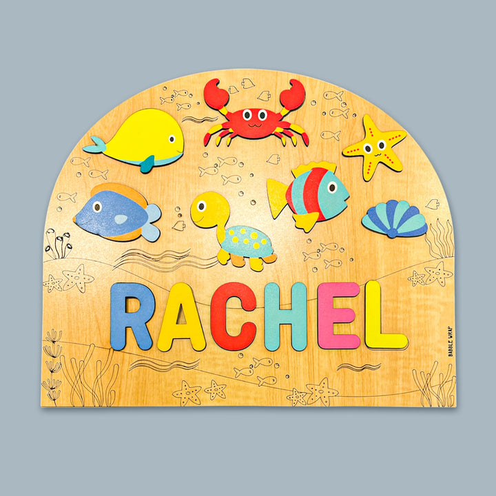 Personalized Sea Creatures Theme Wooden Puzzle