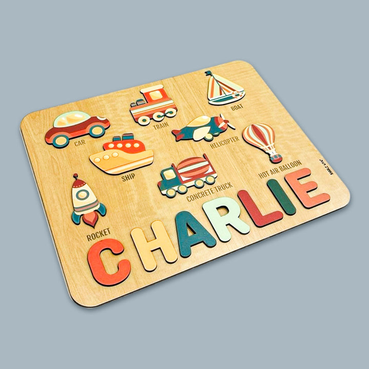 Personalized Transport Theme Wooden Puzzle