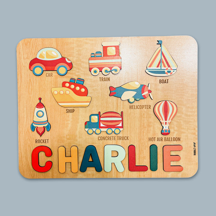 Personalized Transport Theme Wooden Puzzle