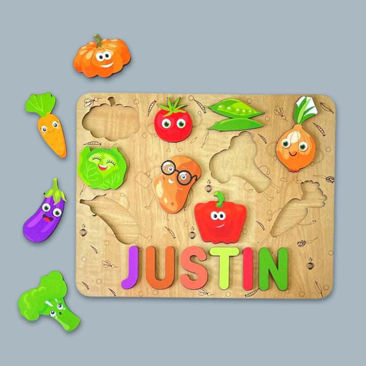 Personalized Vegetables Theme Wooden Puzzle