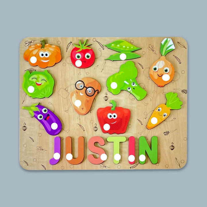 Personalized Vegetables Theme Wooden Puzzle
