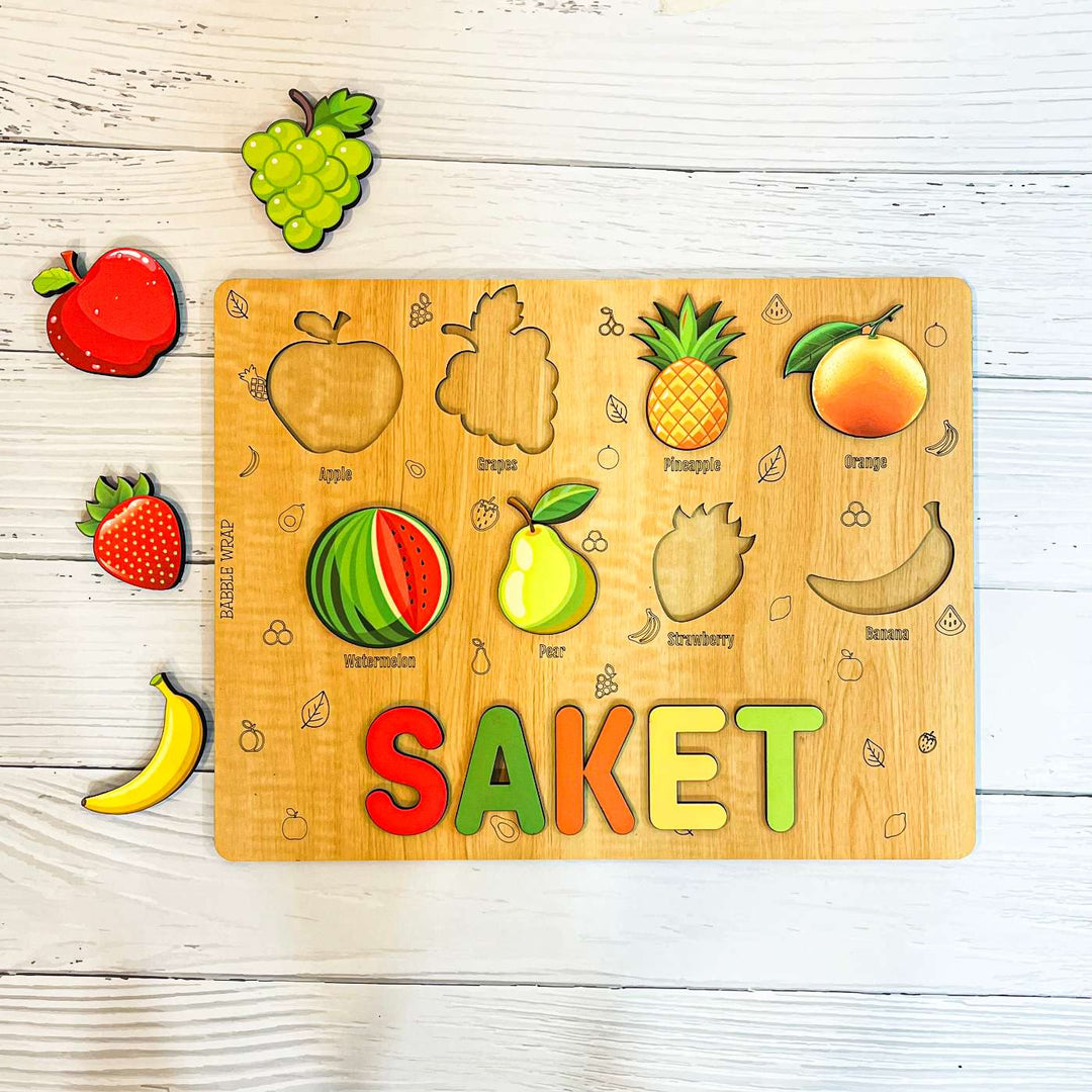 Personalized Fruits Theme Wooden Puzzle