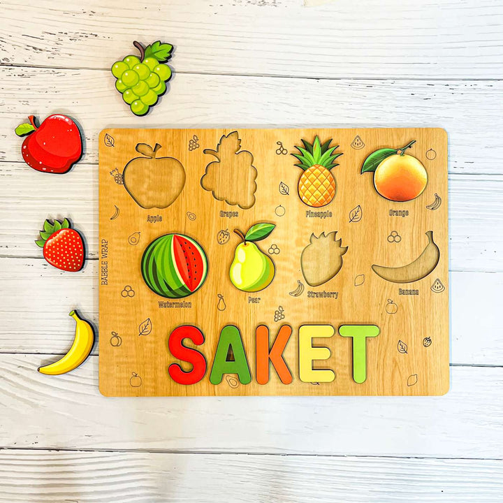 Personalized Fruits Theme Wooden Puzzle