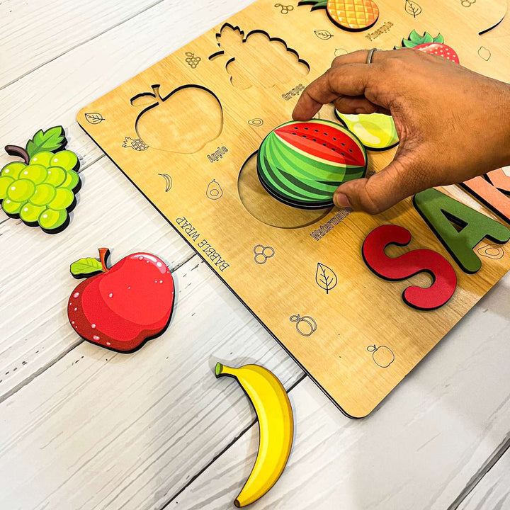 Personalized Fruits Theme Wooden Puzzle