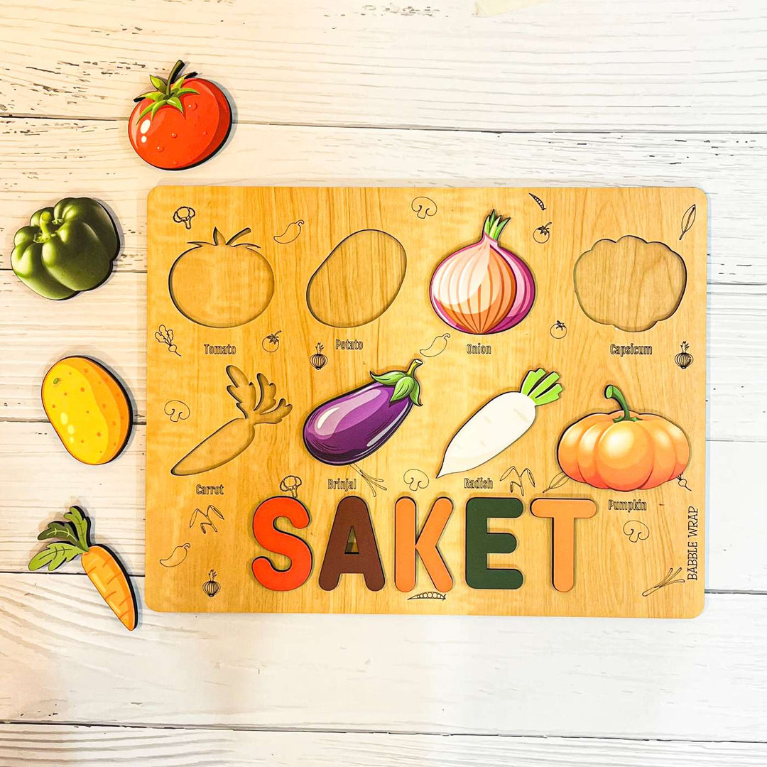 Personalized Healthy Vegetables Theme Wooden Puzzle