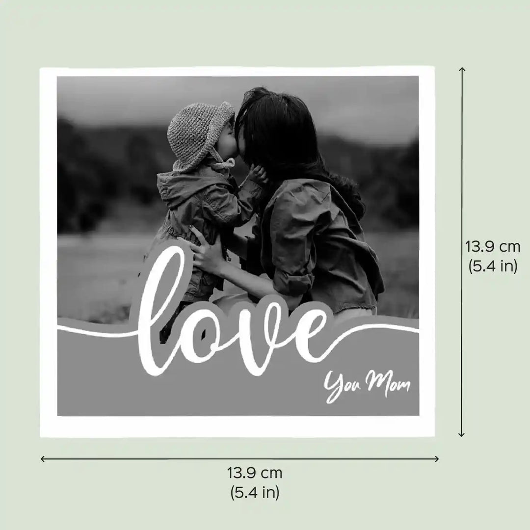 Personalized Love You Mom Theme Wooden Photo Frame