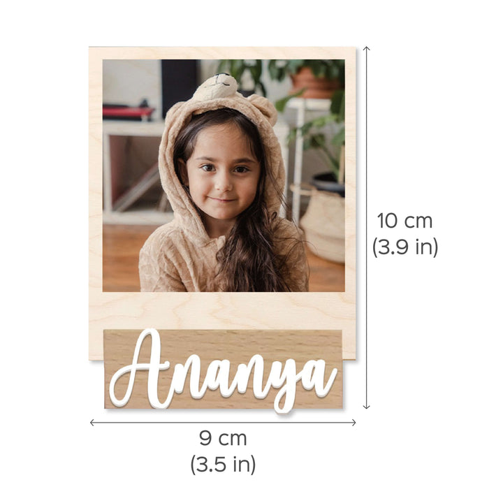 Wooden Personalized Polaroid Photo Stand For Kids