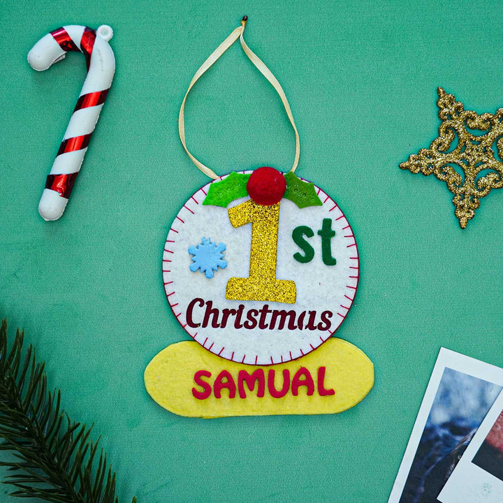 Personalized 1st Felt Ornament For Christmas Tree Decoration