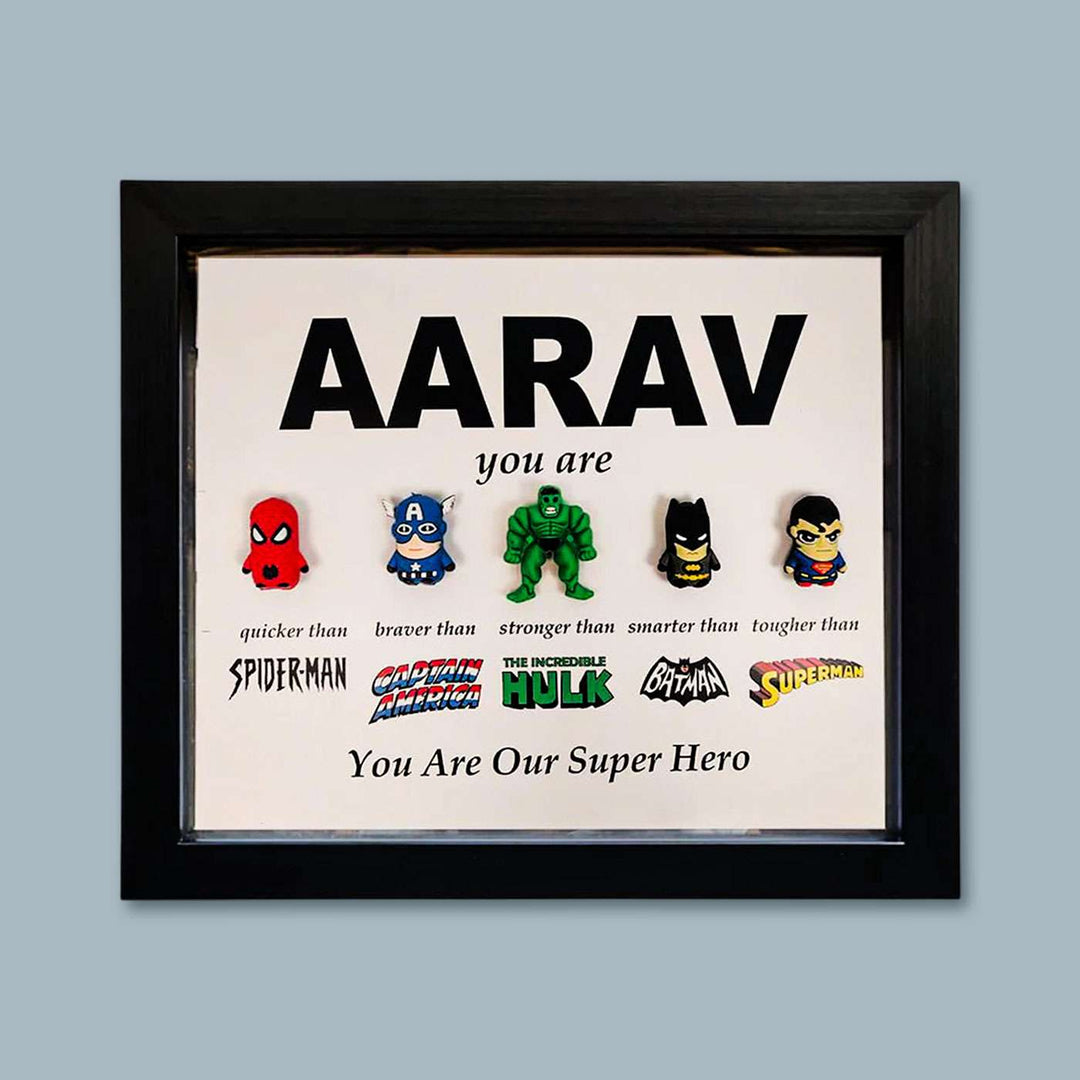 Personalized Printed 3D Superhero Theme Wooden Decorative Plaque