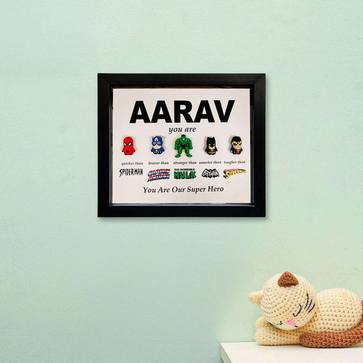 Personalized Printed 3D Superhero Theme Wooden Decorative Plaque