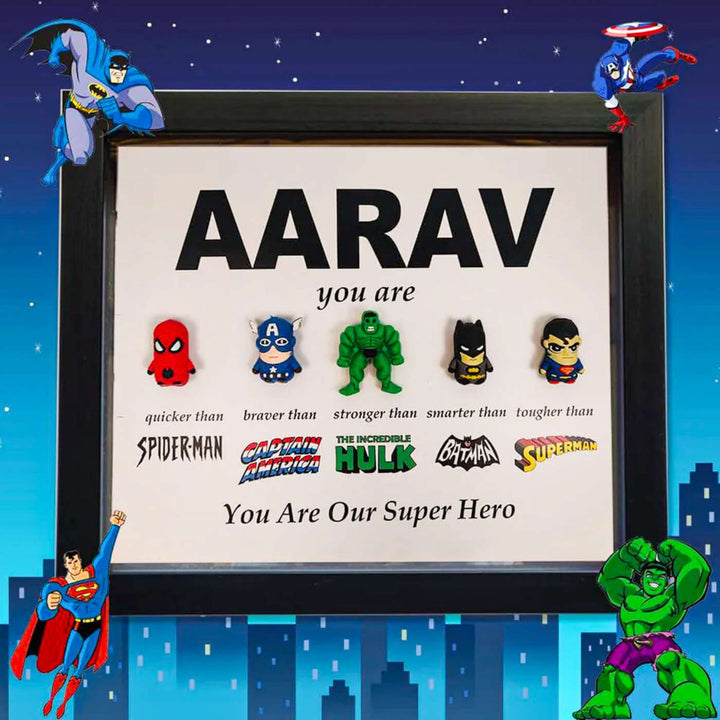 Personalized Printed 3D Superhero Theme Wooden Decorative Plaque