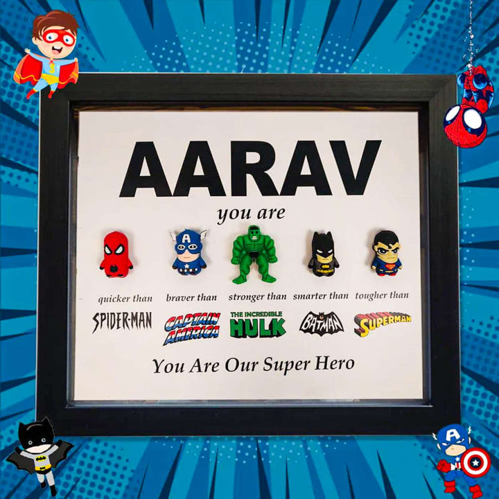 Personalized Printed 3D Superhero Theme Wooden Decorative Plaque