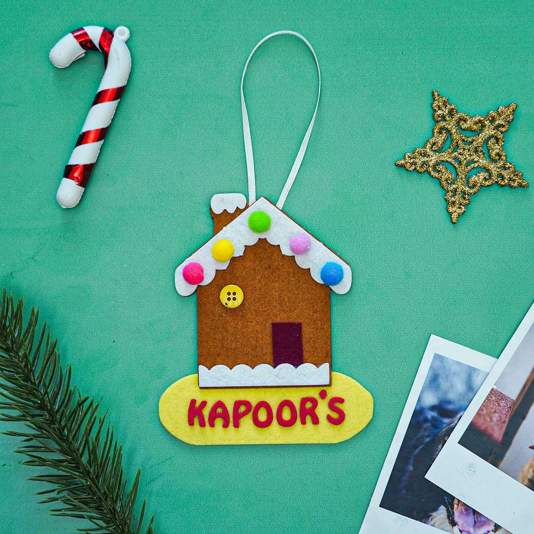 Personalized Candy House Felt Ornament For Christmas Tree Decoration