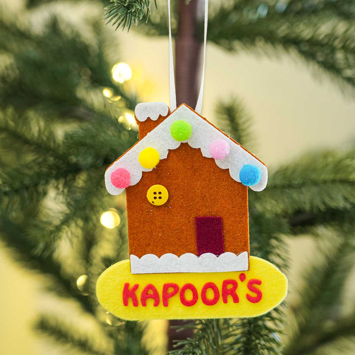 Personalized Candy House Felt Ornament For Christmas Tree Decoration