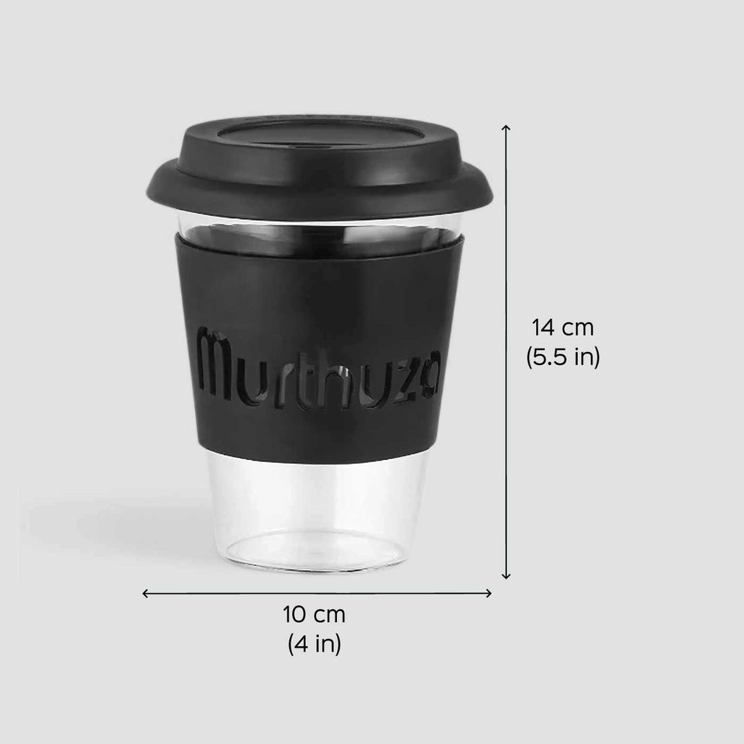 Personalized Silicon Band Coffee Mug Borosil Glass Mug | 345ml