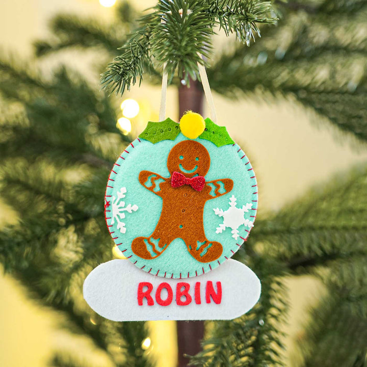 Personalized Cookie Man Felt Ornament For Christmas Tree Decoration
