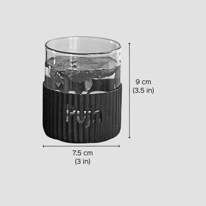 Personalized Borosilicate Glass Tumbler with Silicone Band  | 325 ml