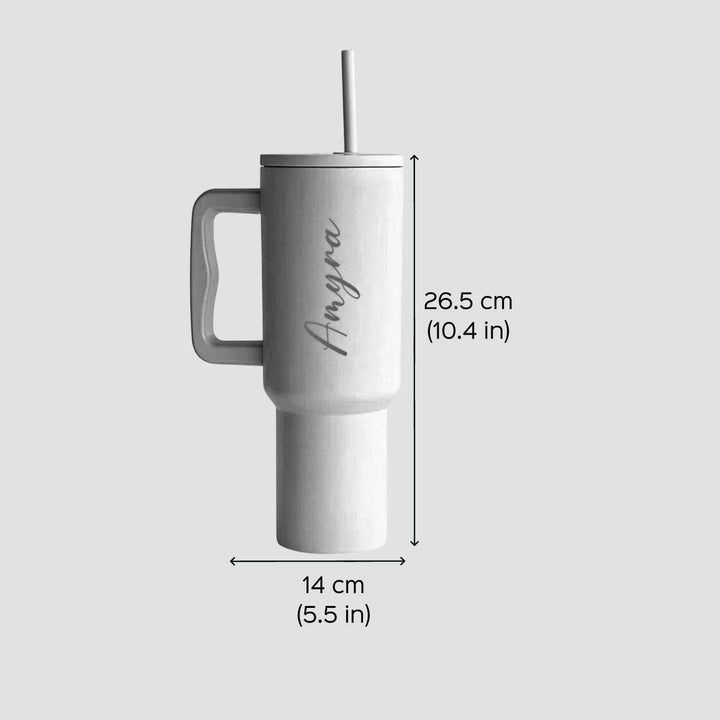 Personalized Insulated Stainless Steel Tumbler With Straw | 1200ml