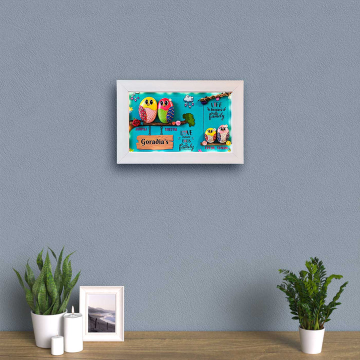 Personalized Pebble Art Bond Bonanza Wooden Name Plate With Lights