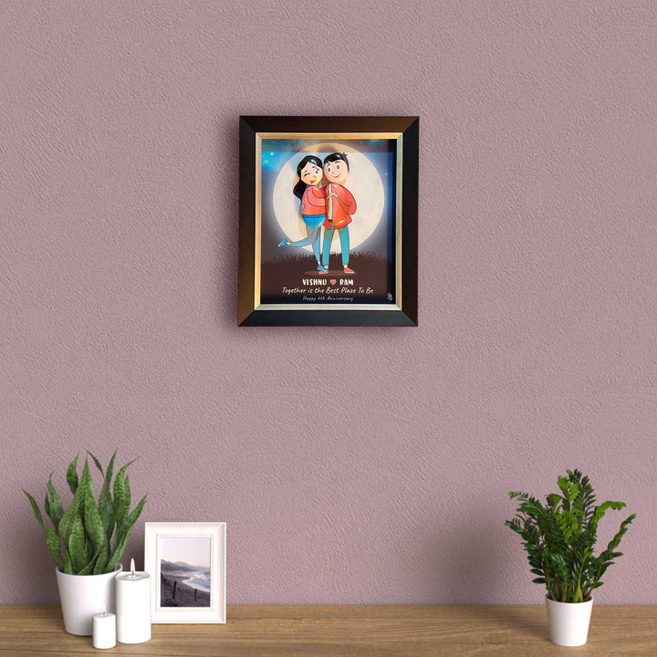 Personalized Pebble Art Hug Your Problems Wooden Name Plate For Couples