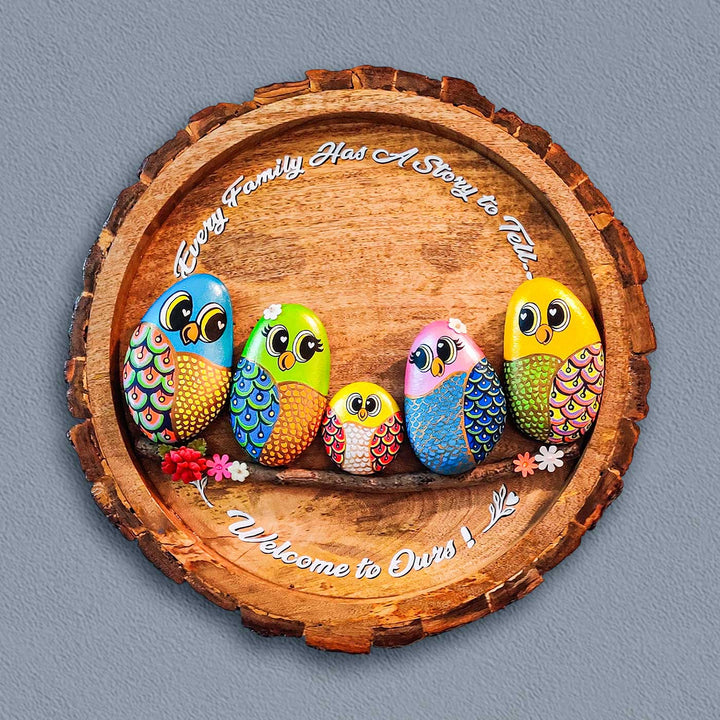 Personalized Pebble Art Tales Of The Tribe Wooden Name Plate