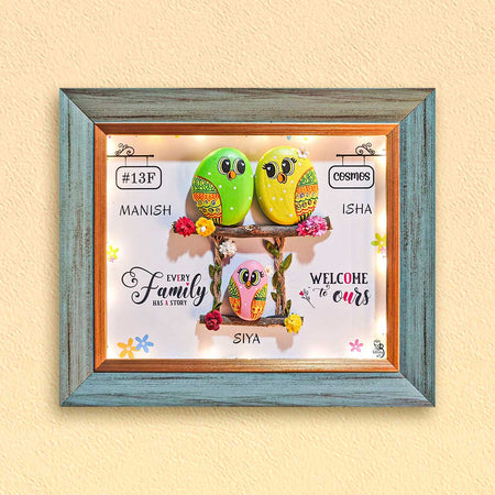 Family Sign Personalized Pebble Art Picture Name Frame For Couple ...