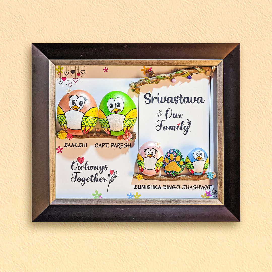 Personalized Pebble Art Twigs Of Togetherness Wooden Name Plate