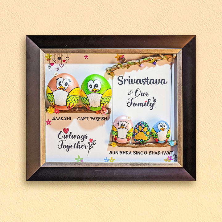 Personalized Pebble Art Twigs Of Togetherness Wooden Name Plate