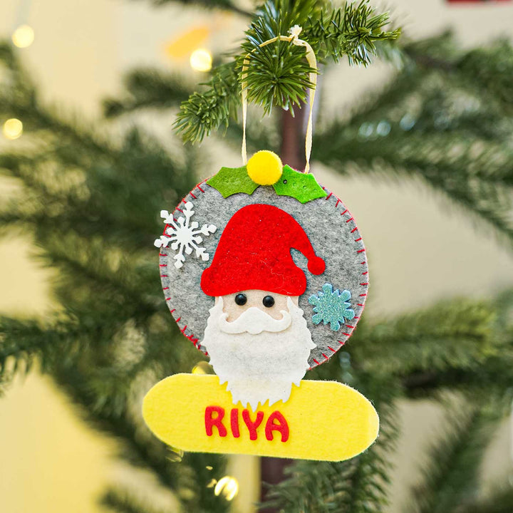Personalized Santa Felt Ornament For Christmas Tree Decoration