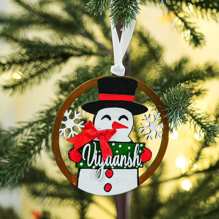 Personalized Snowman Mdf Wood Ornament For Christmas Tree Decoration