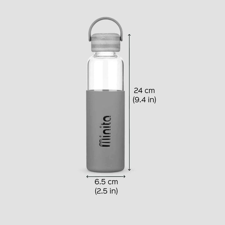 Personalized Silicone Sleeve Borosil Glass Bottle | 575ml