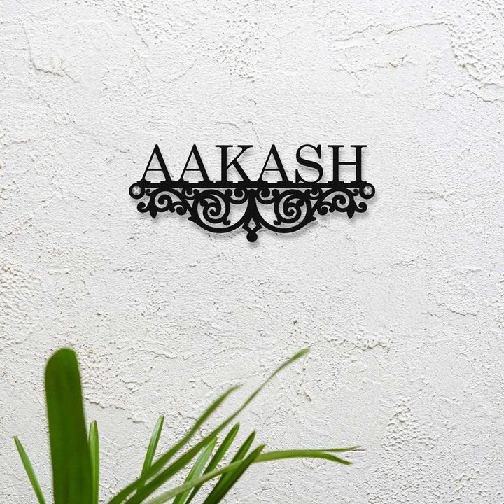 Personalized Laser Cut Minimalist Design Steel Name Plate
