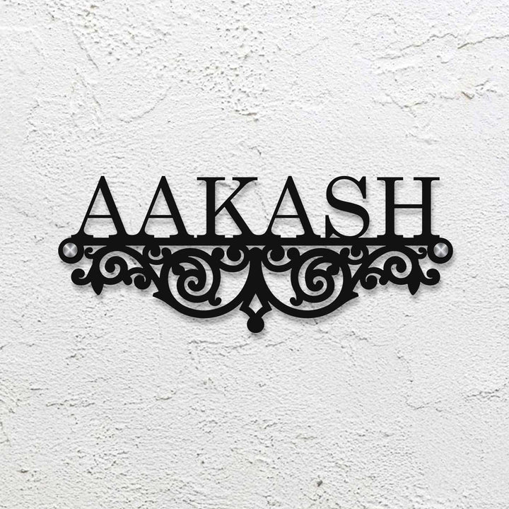 Personalized Laser Cut Minimalist Design Steel Name Plate
