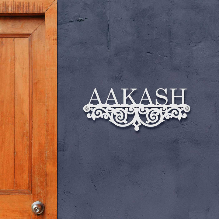 Personalized Laser Cut Minimalist Design Steel Name Plate