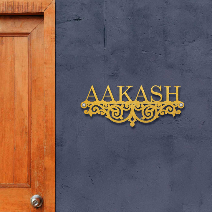Personalized Laser Cut Minimalist Design Steel Name Plate