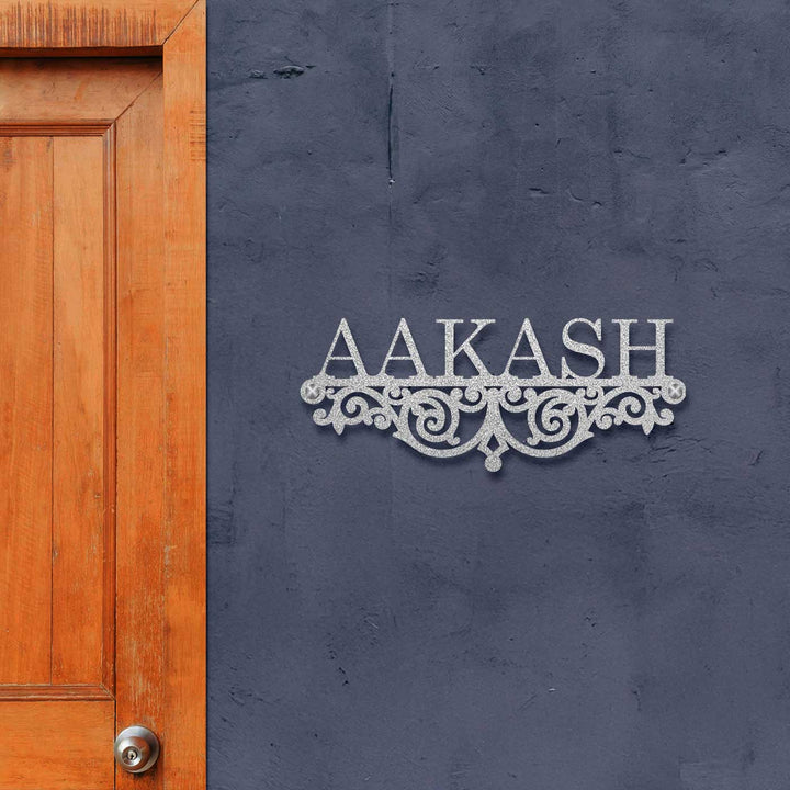 Personalized Laser Cut Minimalist Design Steel Name Plate