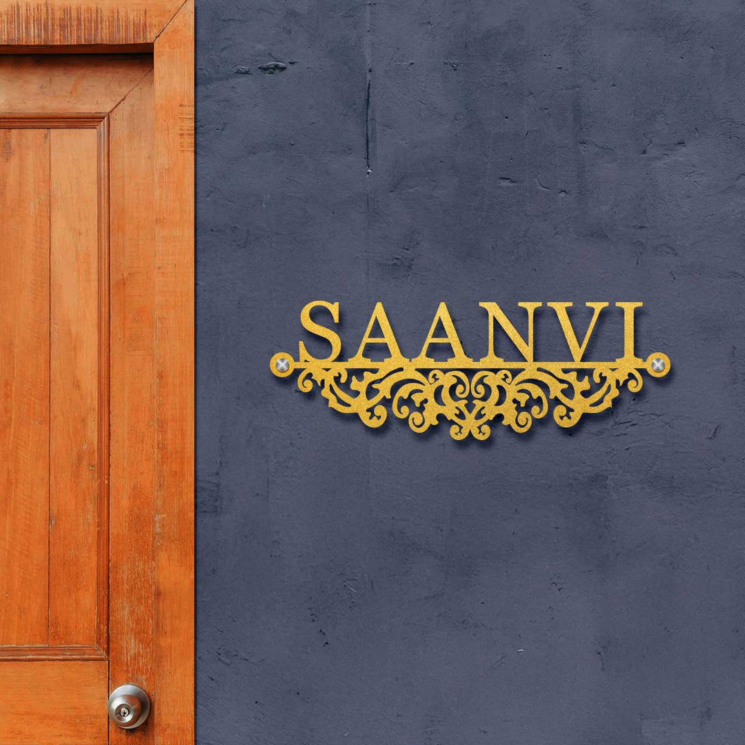 Personalized Laser Cut Minimalist Steel Name Plate