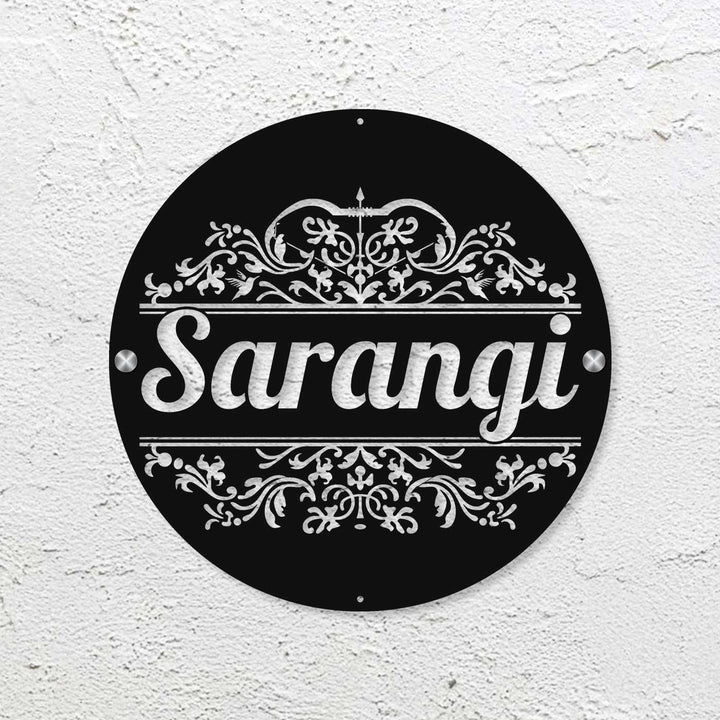 Personalized Laser Cut Round Steel Name Plate