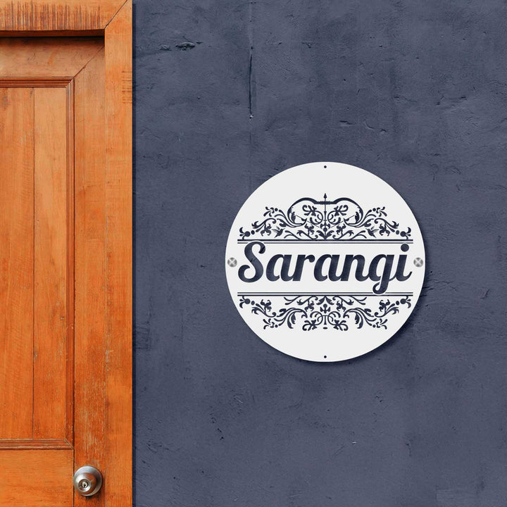 Personalized Laser Cut Round Steel Name Plate